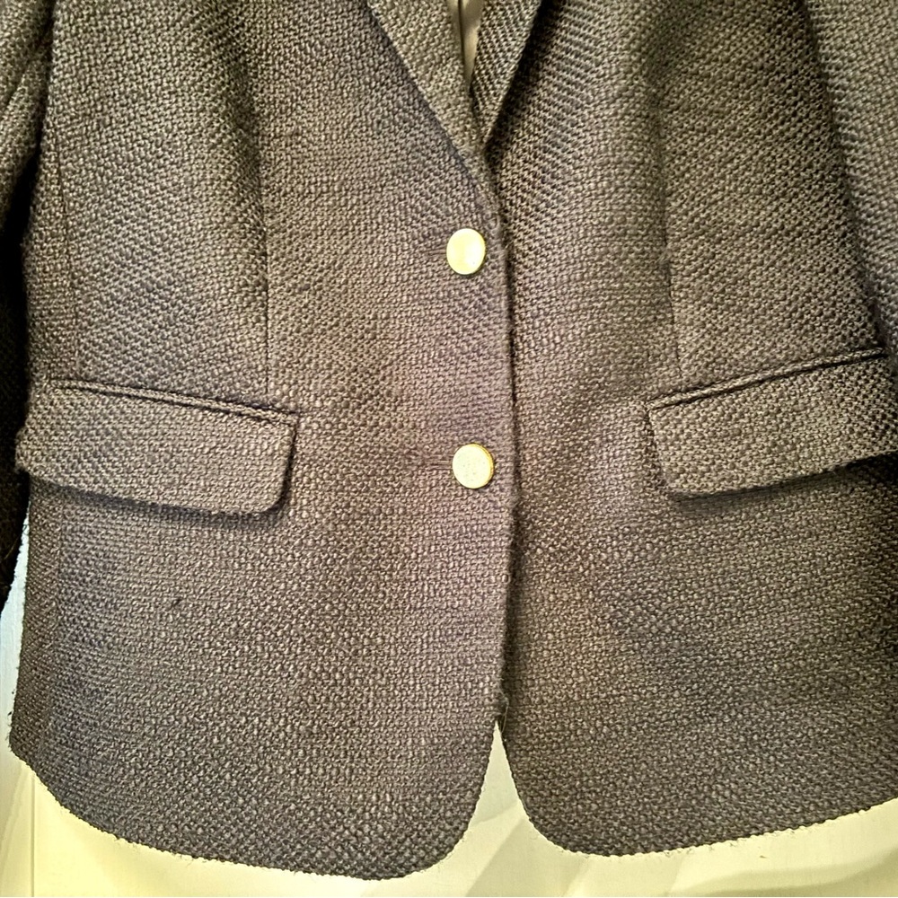 Ann Taylor Size 10 Midnight Blue Textured Blazer - Picture 3 of 7
